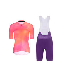 RIVANELLE Cycling short sleeve jersey and shorts - COSMA - purple/orange/pink
